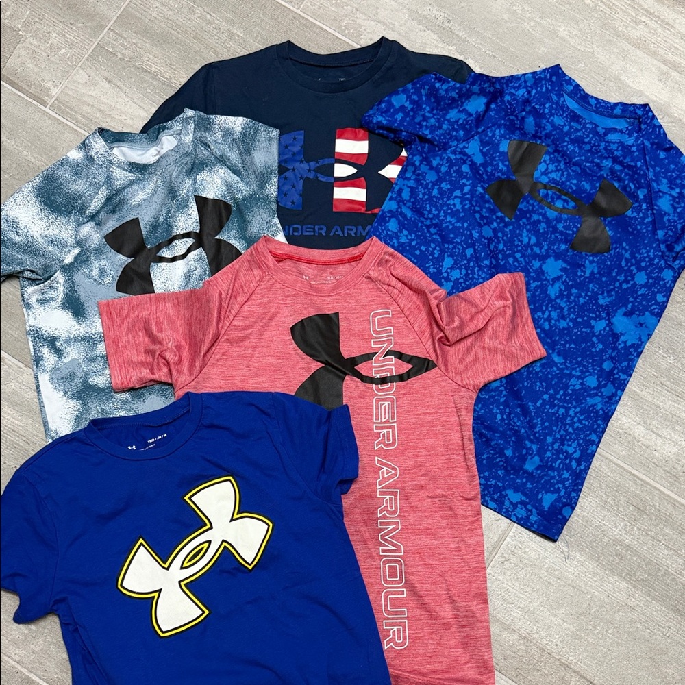 Under Armour Boys size medium shirts - Blue, Red, and Black